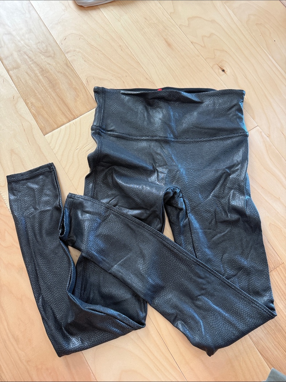 SPANX Black Faux-Leather Leggings